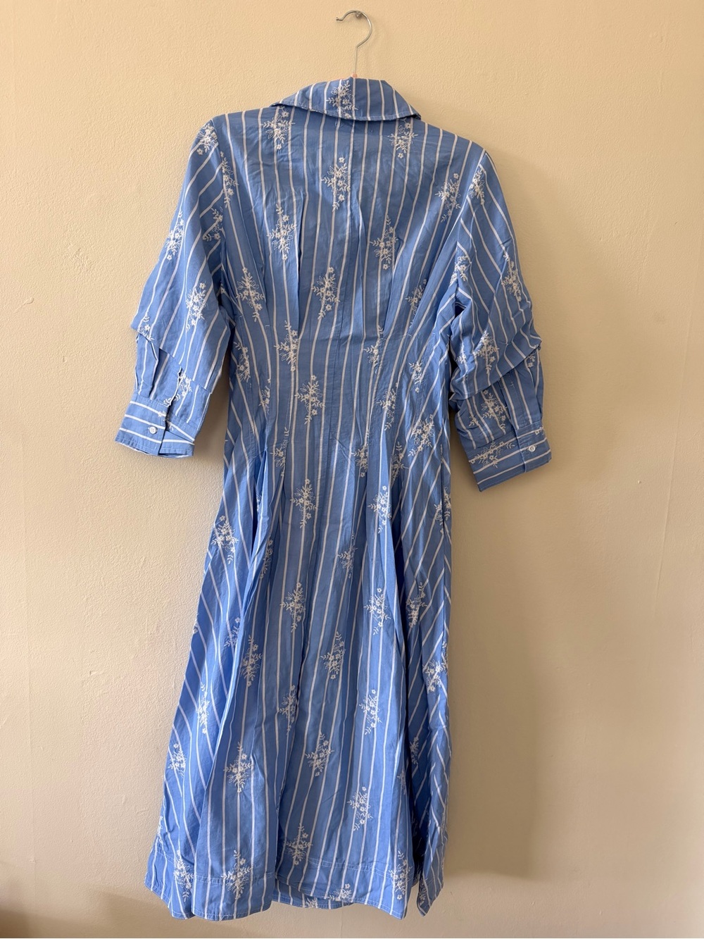 Ivy City Co Cameron Shirt Dress with White Floral Embrodery - Picture 4 of 6